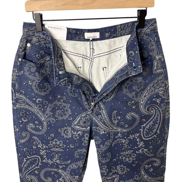 WeWoreWhat The Icon Jean Paisley Print High Waist Blue Size 30 WWDB64-1 - Picture 3 of 12